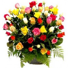 Impressive Selection of Mixed Roses in a Basket